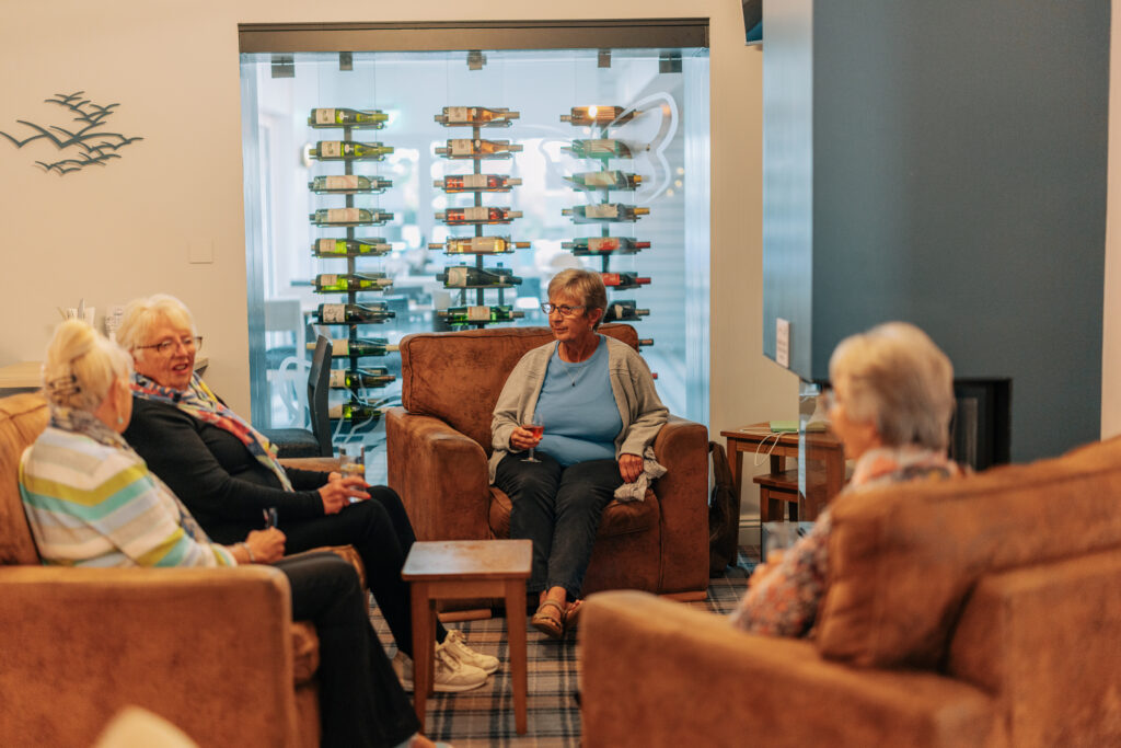 ladies enjoying drink at the village inn