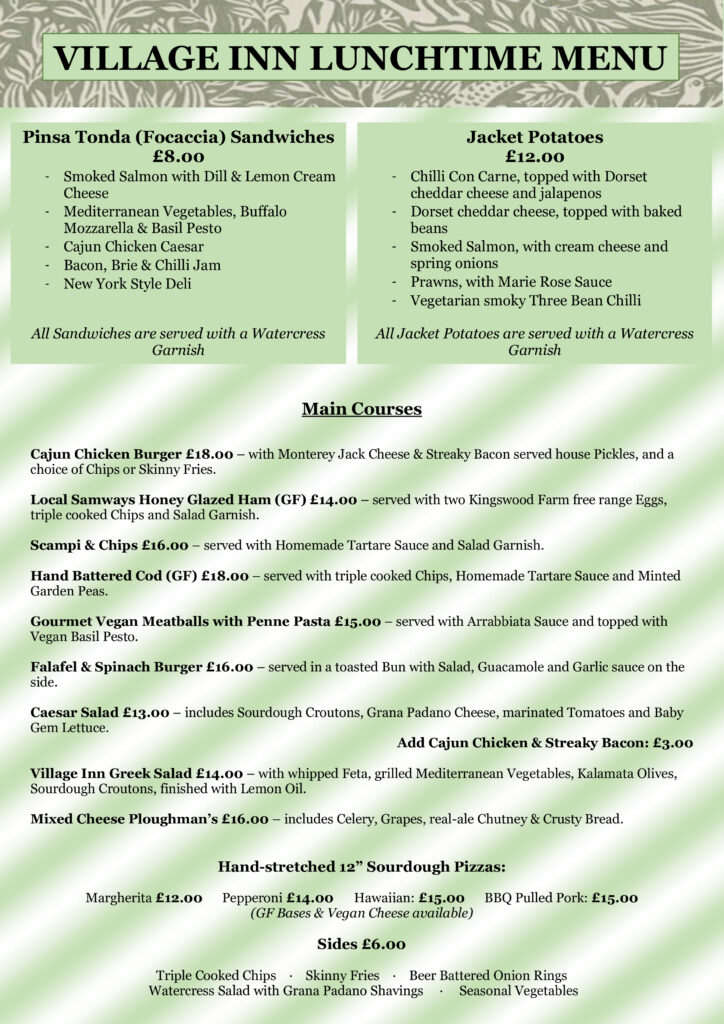 village inn lunch menu 