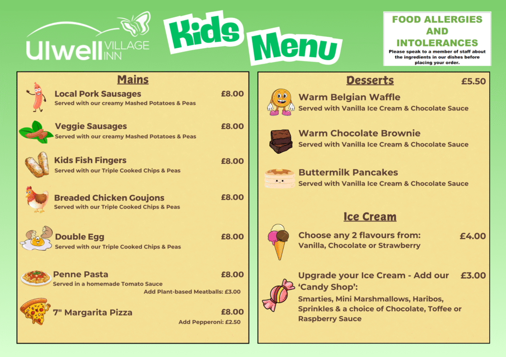 village inn kids menu 2026